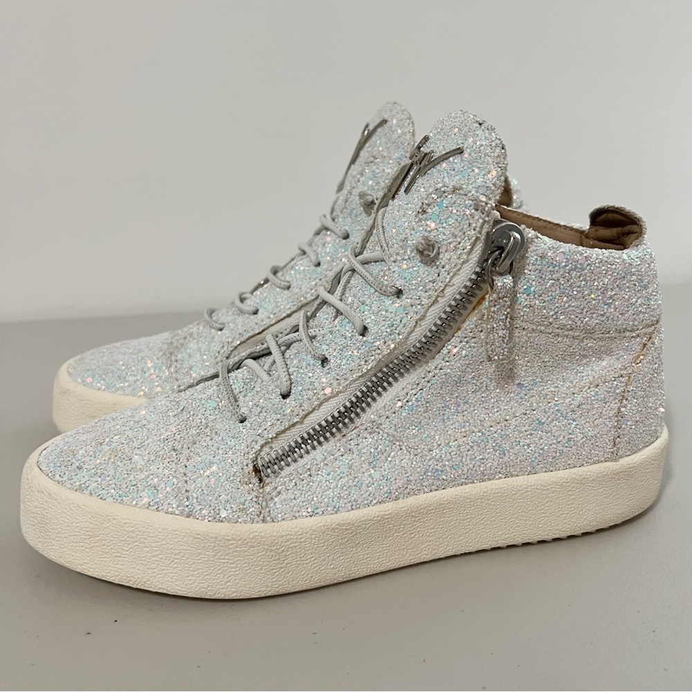 Giuseppe Zanotti Kriss Glitter High Top Sneaker Size 8